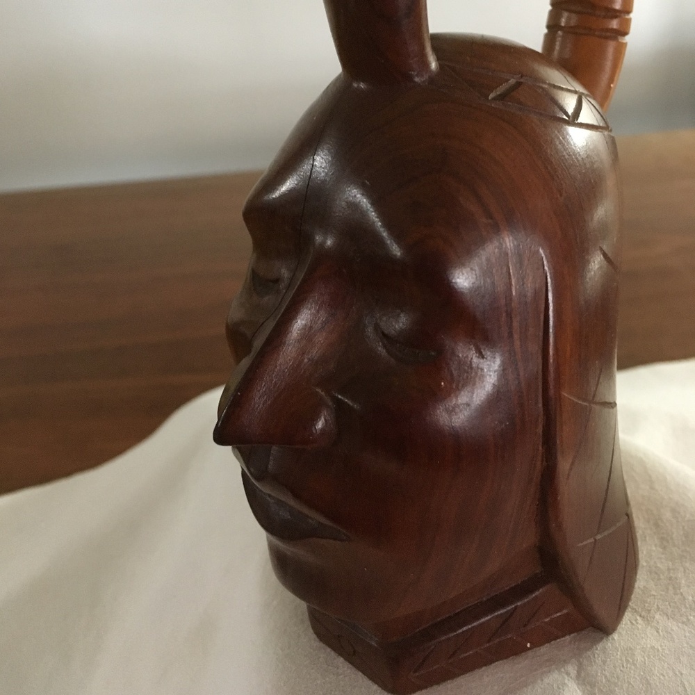 Carved Mayan Warrior Head